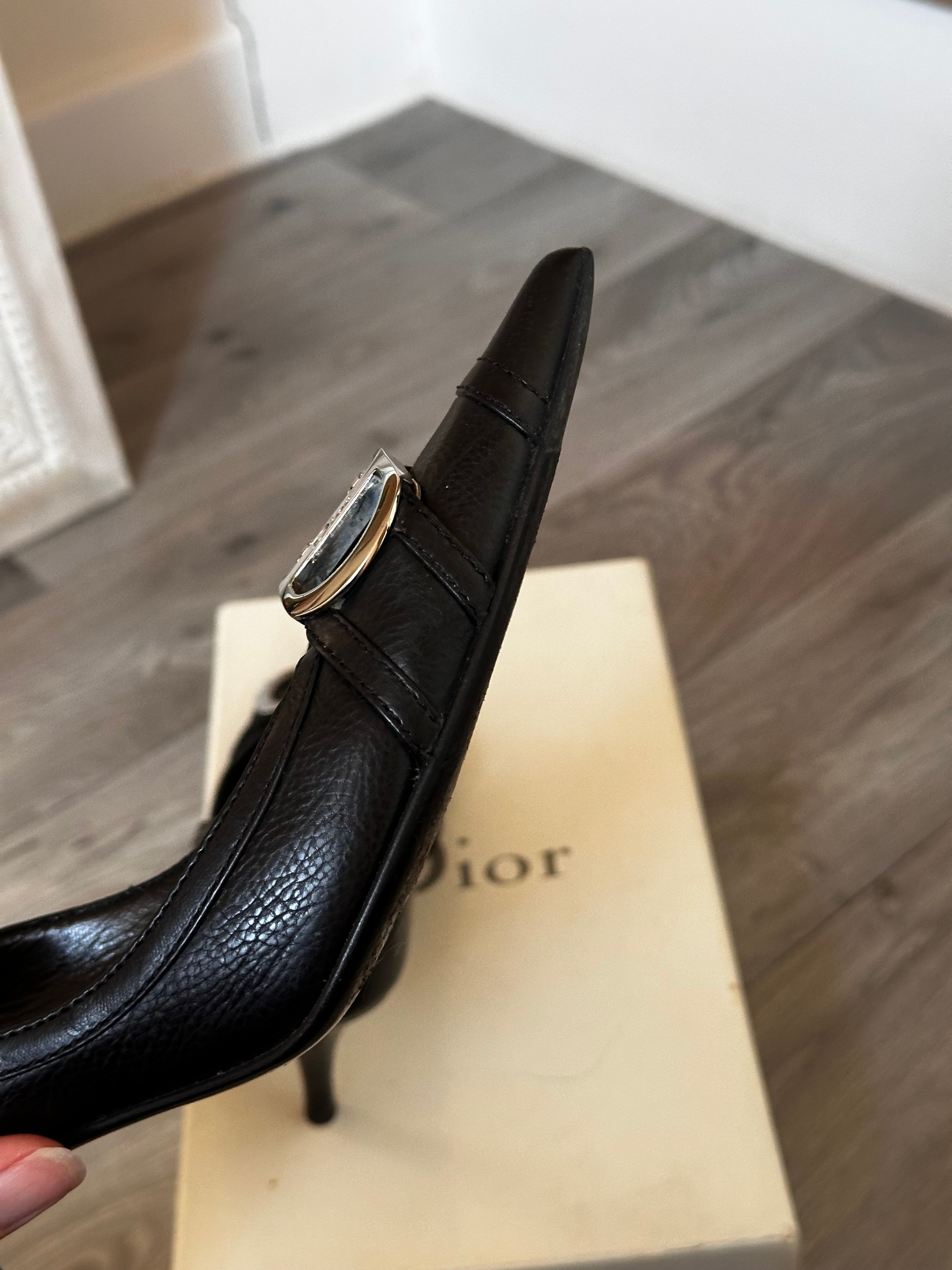 Vintage Dior Black pointed heels
