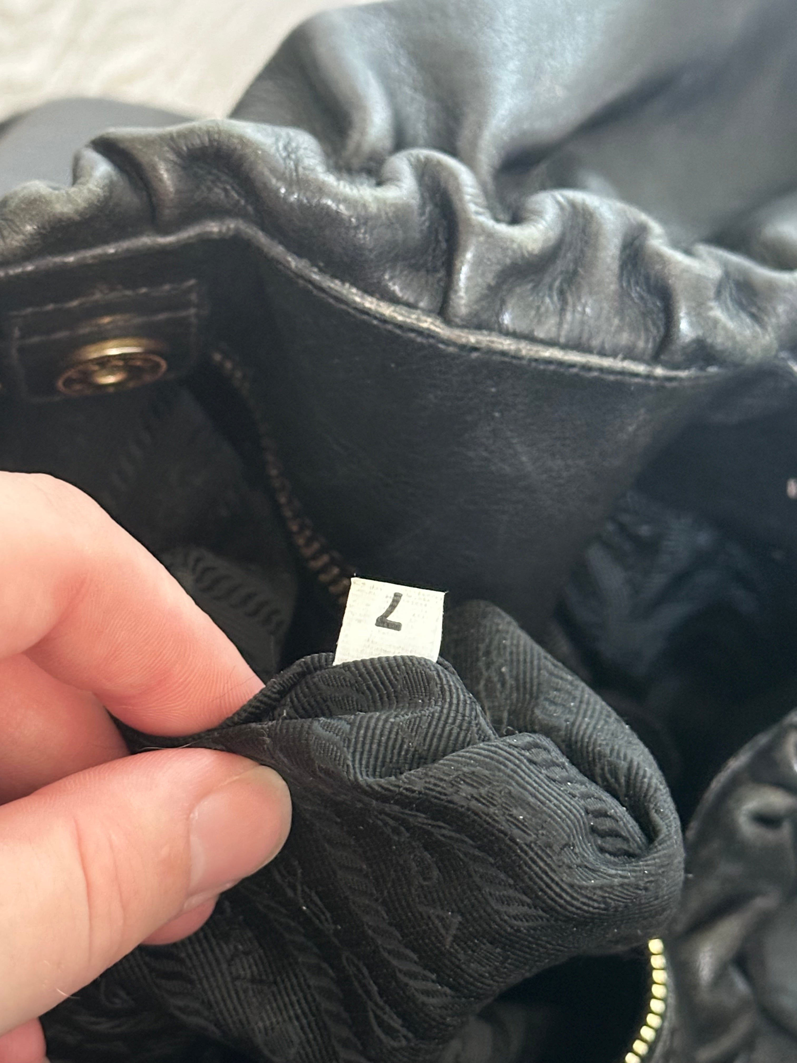 Vintage Black Leather Prada Shoulder bag