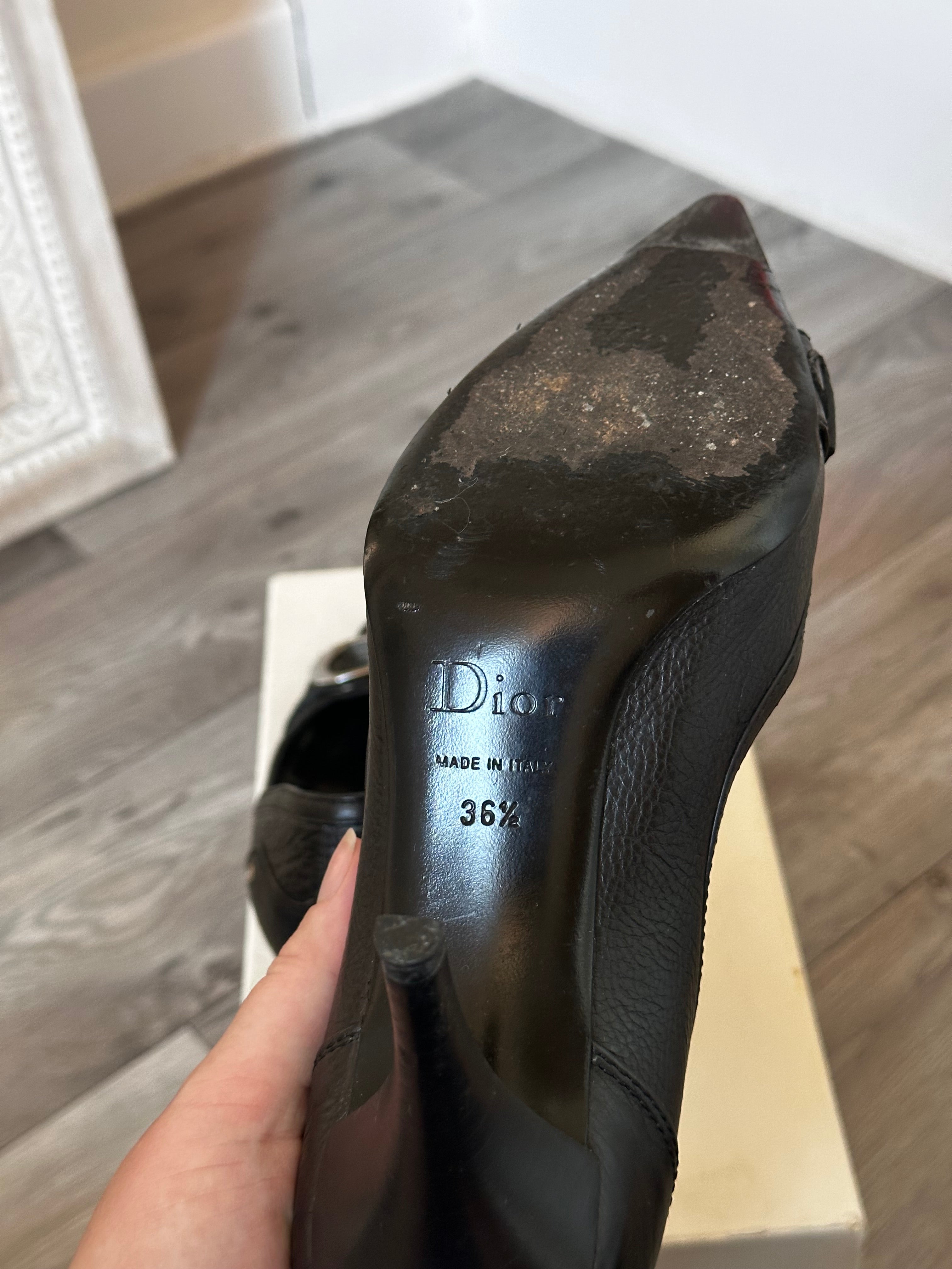 Vintage Dior Black pointed heels