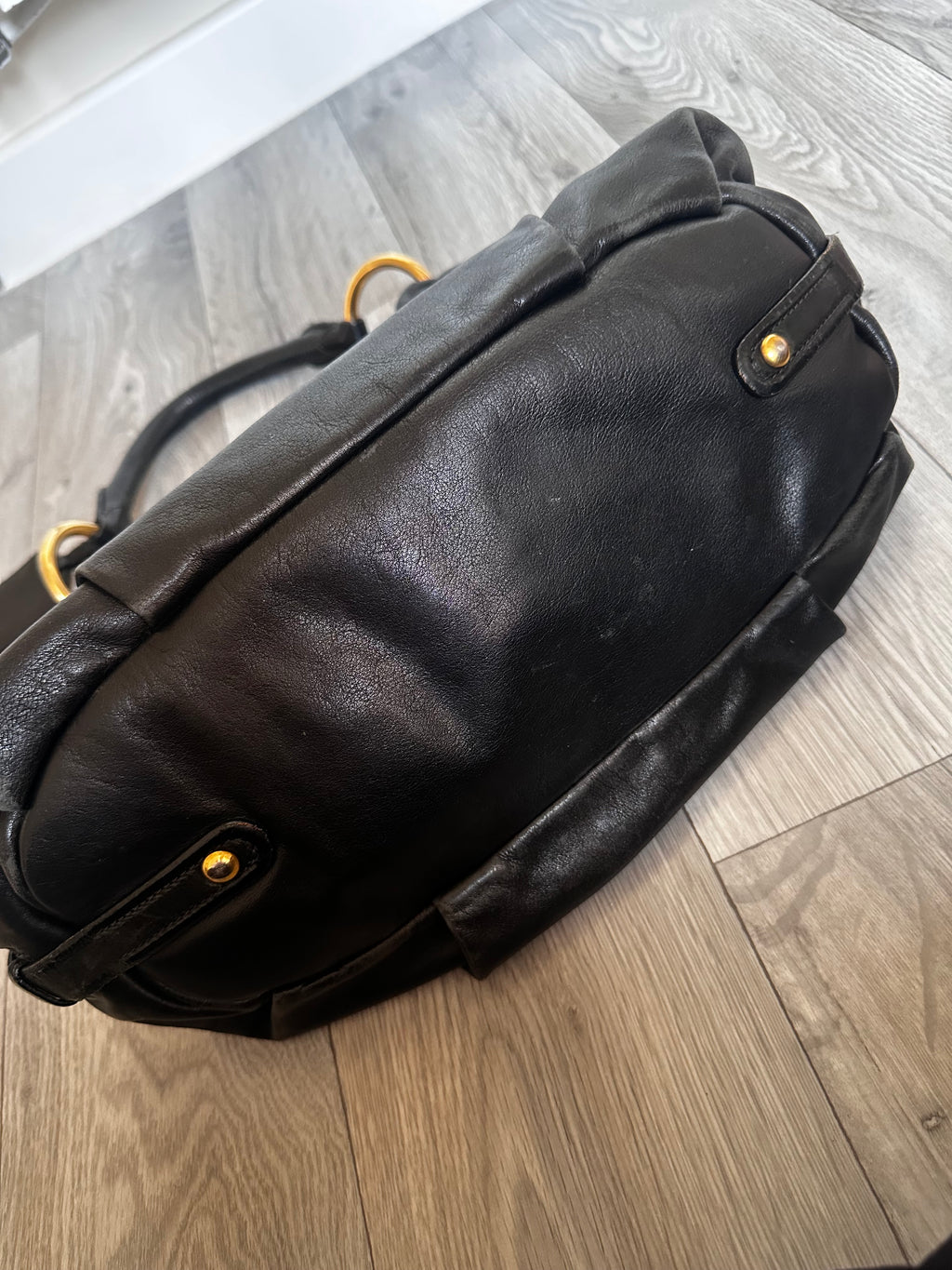 Vintage Black Leather Prada Shoulder bag