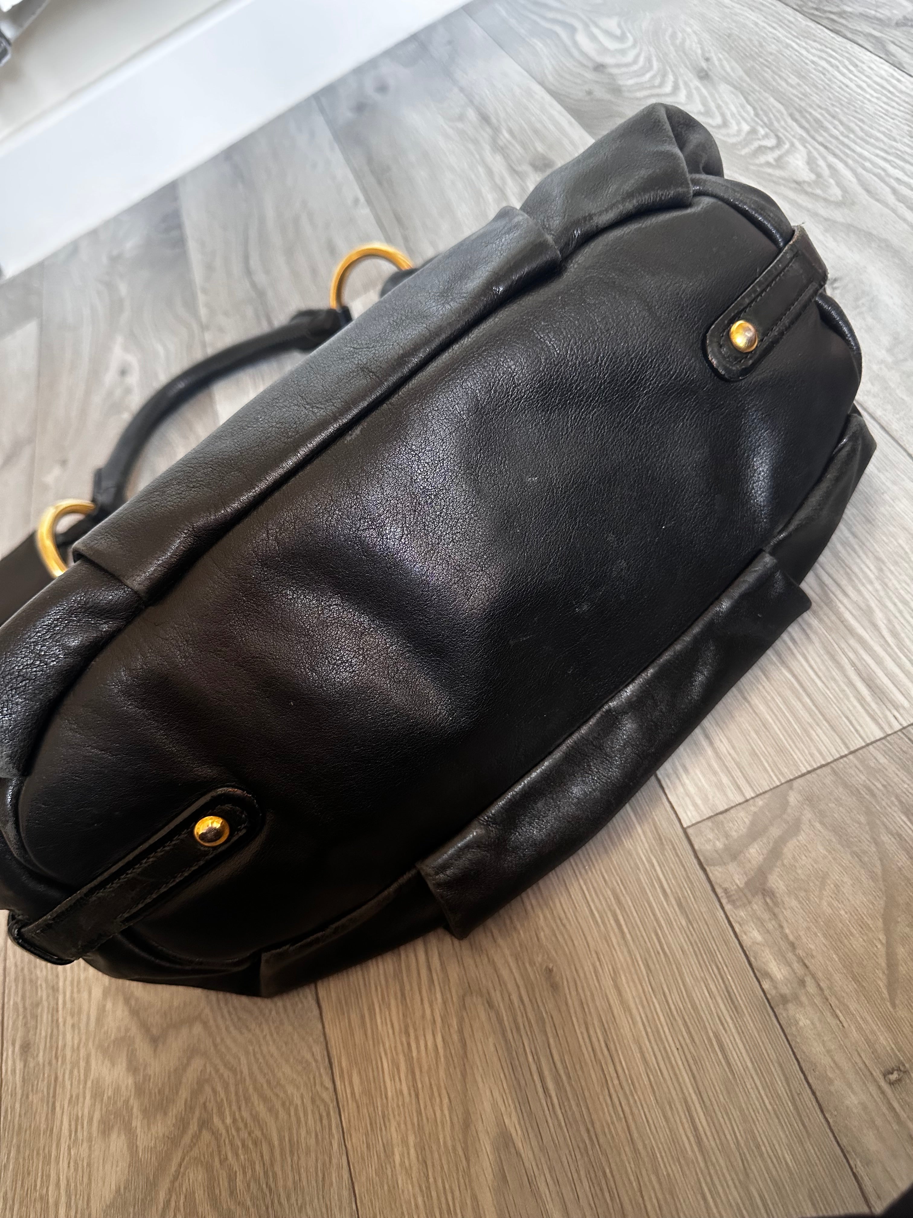 Vintage Black Leather Prada Shoulder bag