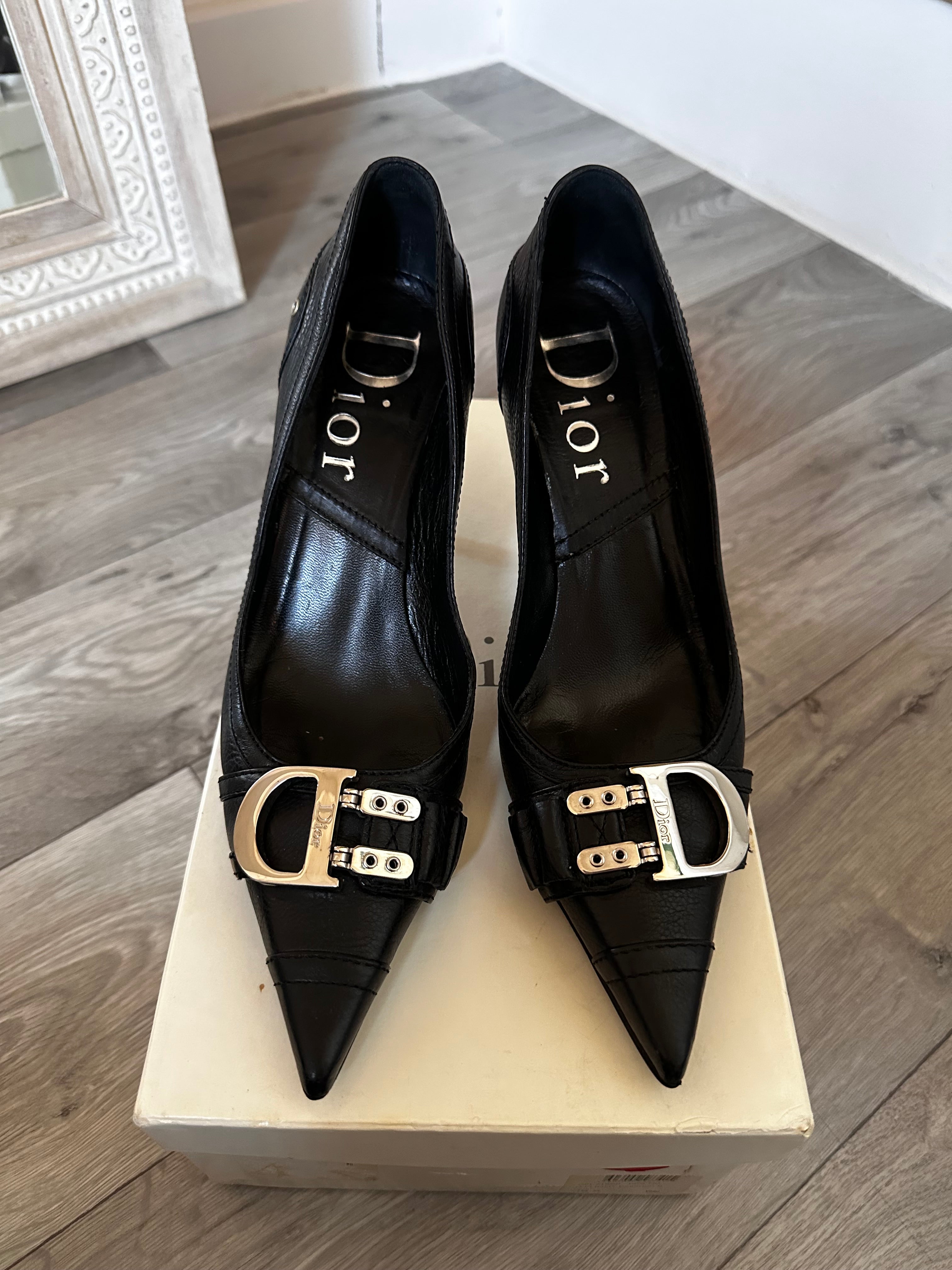 Vintage Dior Black pointed heels