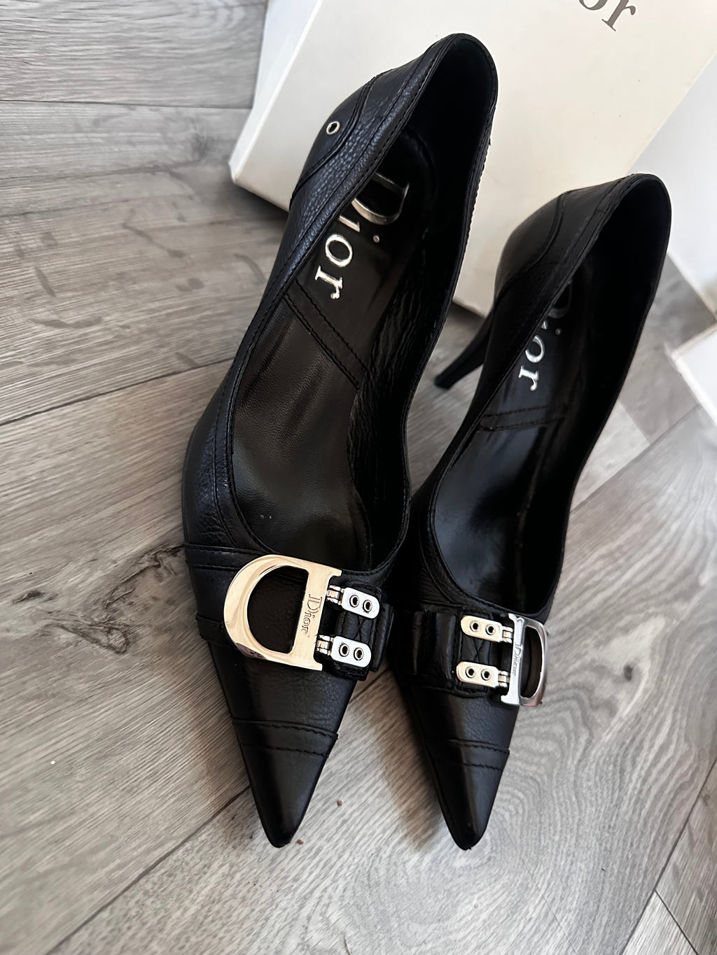 Vintage Dior Black pointed heels
