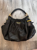 Vintage Black Leather Prada Shoulder bag