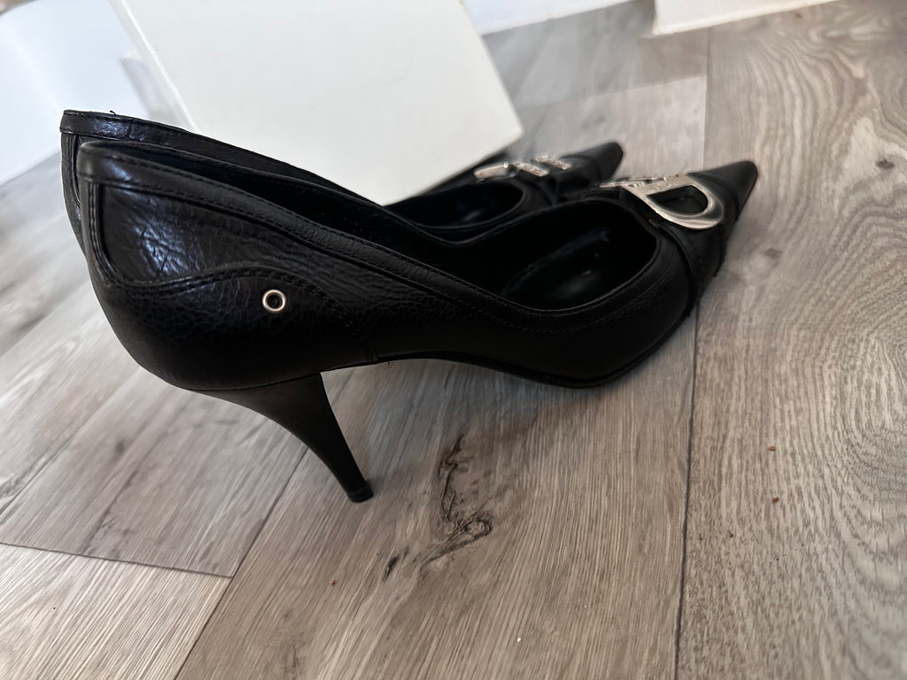 Vintage Dior Black pointed heels